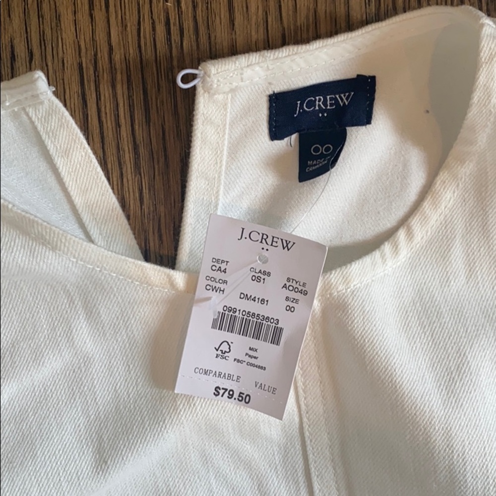 NWTs, Jcrew white denim dress with pockets